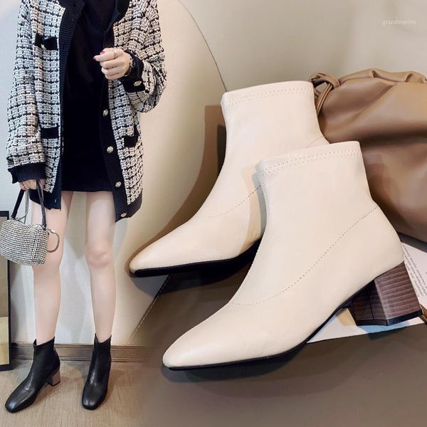 

boots women's rubber female shoes winter footwear luxury designer boots-women round toe rain ladies 2021 med high heel1, Black