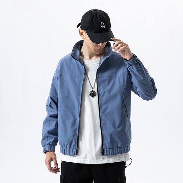 

fashion casual striped outdoor sport windbreaker jacket for men's cloting1, Tan;black