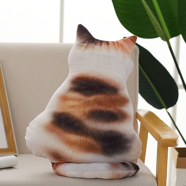 

cute 3d printed cat back cushion plush toy kid birthday gift simulation cat pillow living room sofa decoration kids toys