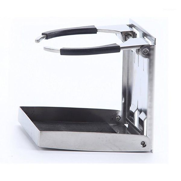 

stainless steel folding bottle holder boat fishing car cup drink stand mount1