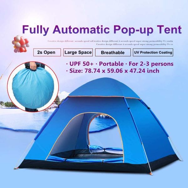 

tents and shelters uv protection 3-4 person automatic quick up outdoor shelter for camping tent instant popup anti awning sunshelter1