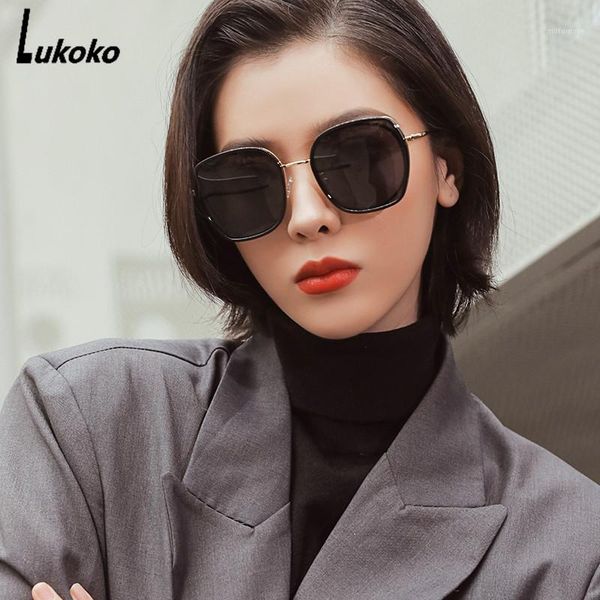 

sunglasses lukoko women 2021 fashion classic mirror polarized brand designer driving uv400 shades for woman sun glasses square1, White;black
