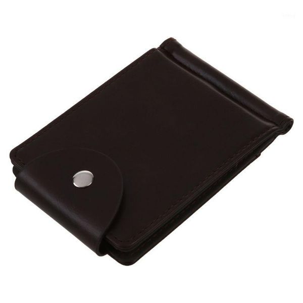 

ultra-thin slim men leather wallets id holder coin purse brown1, Red;black