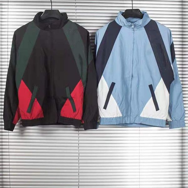 

new men's color matching stitching super jacket with one-time anti-theft buckle design and exquisite large logo, Black;brown