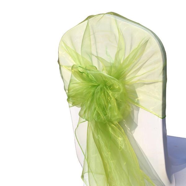 

100pcs/lot wedding organza chair sashes hood/chair bow cover for wedding event&party&banquet chair knot de qylgyx
