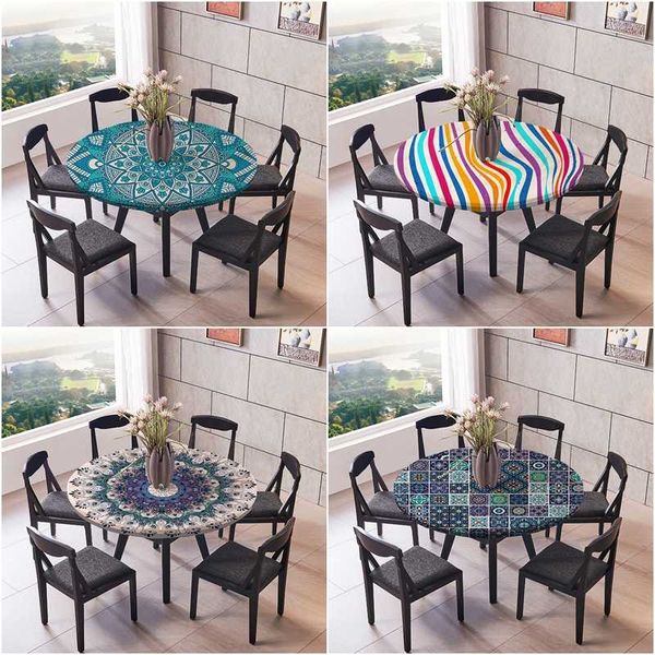 

round table cloth waterproof kitchen table cover classic pattern tablecloths wedding party cover l home decor