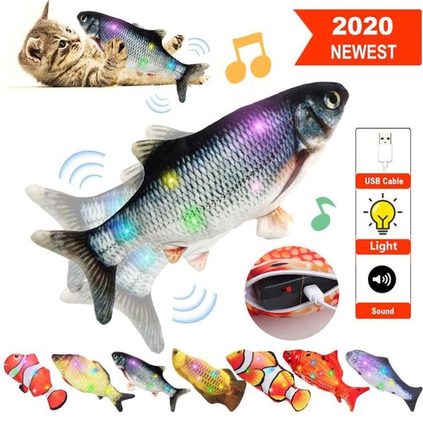 

pet toy electric cat toy plush 3d interactive electronic usb bite resistant chew molar moving dancing fish kitten kitty toys