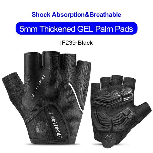 

inbike half finger cycling gloves sport fitness racing mtb bike gloves summer men women riding thickened palm pad bicycle gloves wmtqtk, Black