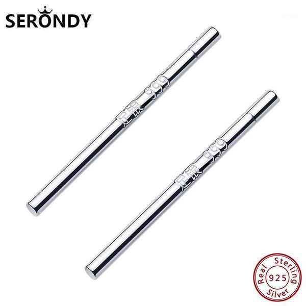 

stud serondy ball stick s999 sterling silver earrings for women unusual undefined fashion 2021 hit female ed108871, Golden;silver