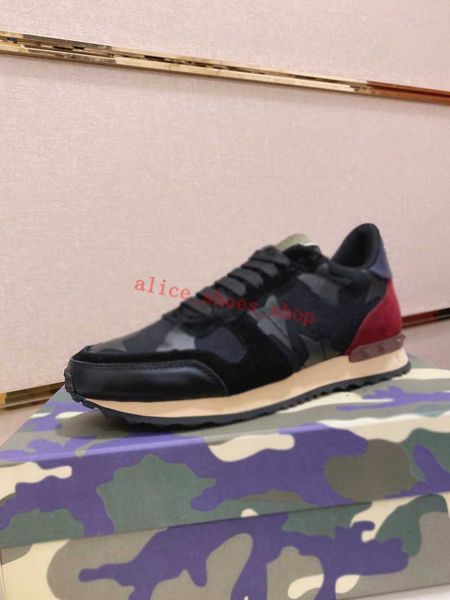 

luxe matt rivet design men's fashion retro camouflage sneakers leather shoes mesh sports running shoes mesh breathable men's, Black