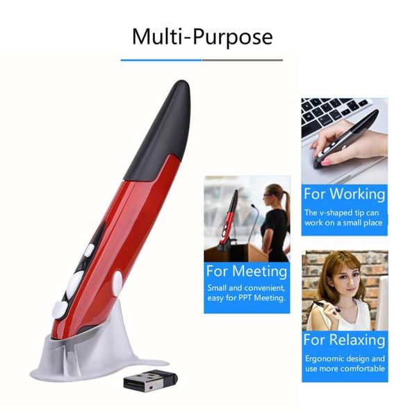 

wireless 2.4ghz usb optical pen mouse adjustable 1600dpi 4 keys mice for tablet lappc desksmart tv box