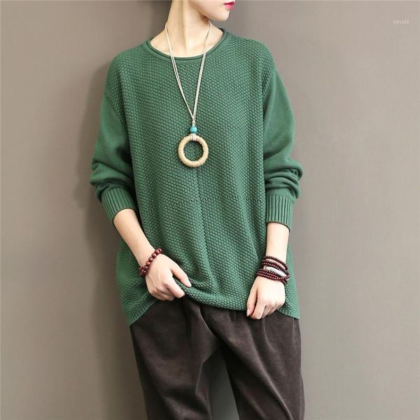 

2021 loose winter cotton sweater women oversized o neck solid color autumn winter korean women's causal sweaters and pullovers1, White;black
