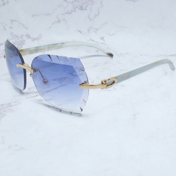 

luxury cut style diamond glasses rimless vintage carter sunglass wood metal shades for women sawtooth men sun sunglasses igefw, White;black