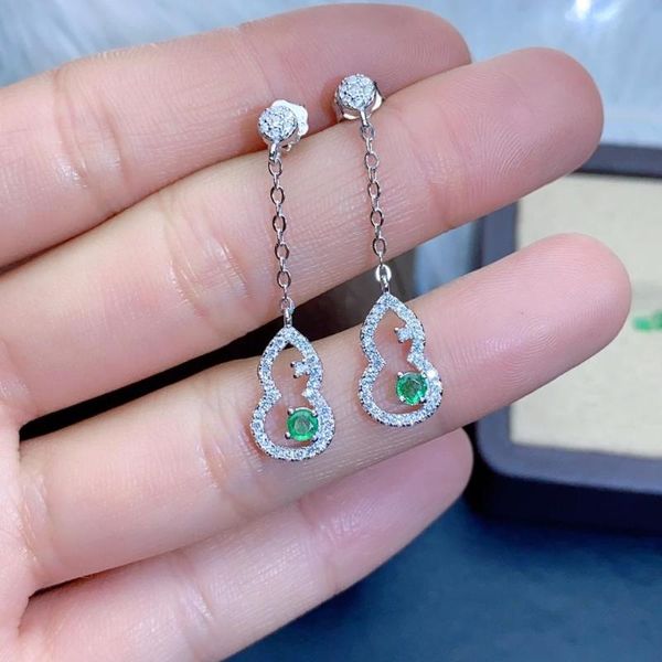

stud shilovem 925 sterling silver natural emerald earrings classic fine jewelry women wedding gift wholesale jce0303872agml, Golden;silver