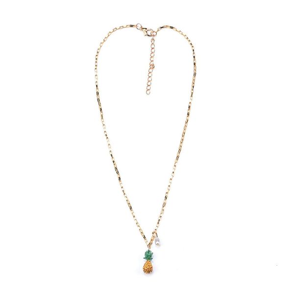 

necklace, simple new and style jewelry, creative versatile, full diamond pineapple pearl pendant, women's clavicle chain, Silver