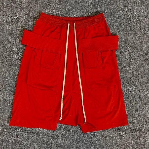 

20ss owen seak men casual cotton short harem gothic cross sweatpants summer high street hip hop women loose red shorts size xl1, White;black