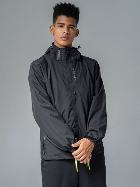 

men zipper up detachable hooded jacket n64d#, Black;brown