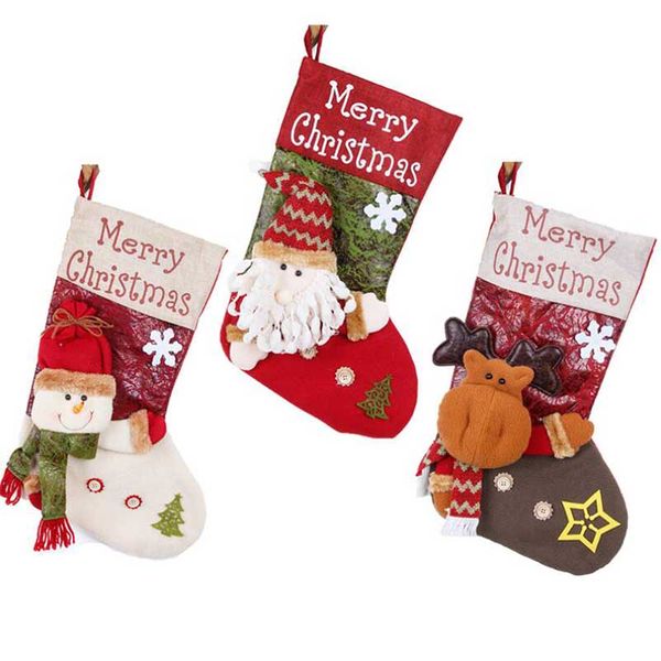 

горячий новый год рождество чулок мешок xmas подарок конфеты сумка рождественские украшения для дома натальный носок новогодняя елка