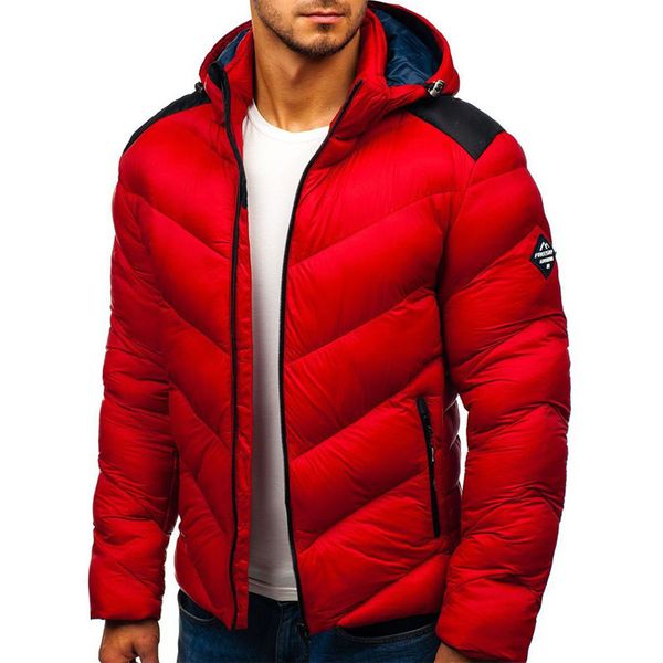 

new waterproof winter parkas men hooded zipper jacket mens warm duck coat male thicken zipper candy color mens jackets 201119, Black