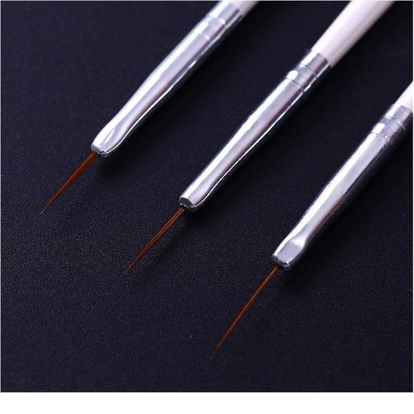 

3pcs/set nail art liner painting pen 3d tips diy acrylic uv gel brushes drawing kit flower line grid french des wmtrdf