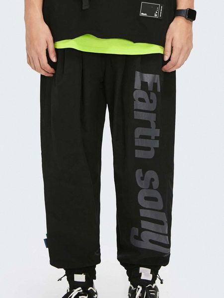 

men letter graphic tapered pants j0yi#, Black