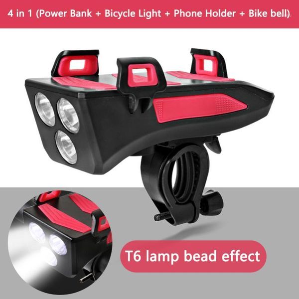 

4 in 1 bike light usb rechargeable led 2000/4000 mah power bank mtb front lamp headlight 400 lumens bicycle light1