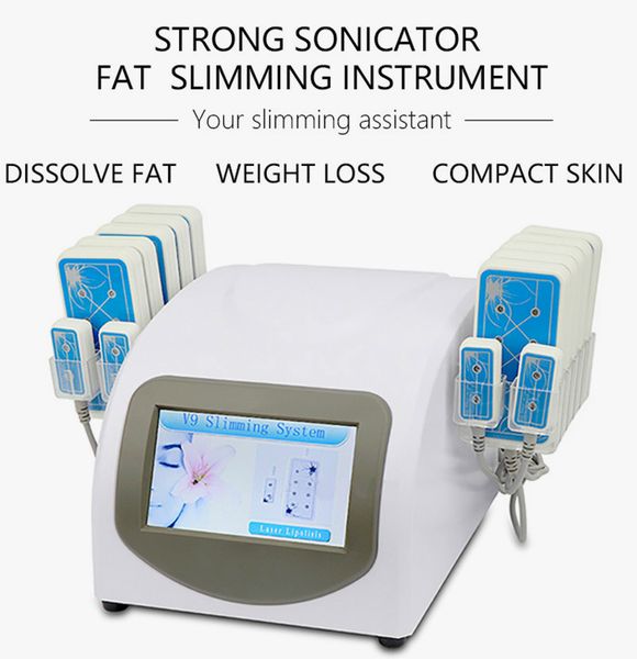 

portable home lipo laser professional slimming machine 10 largepads 4 smallpad lipo laser beauty equipments for weight reduce, Black