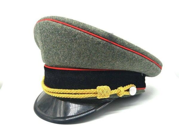 

reproduction wwii german wool army elite officer visor hat gold cord cap in sizes store 5605101, Blue;gray