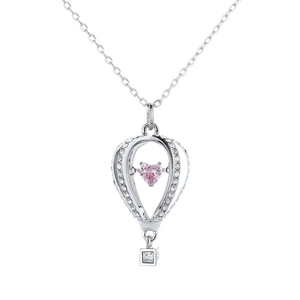 

ballon necklace air balloon heart for female birthday present 79uw, Silver