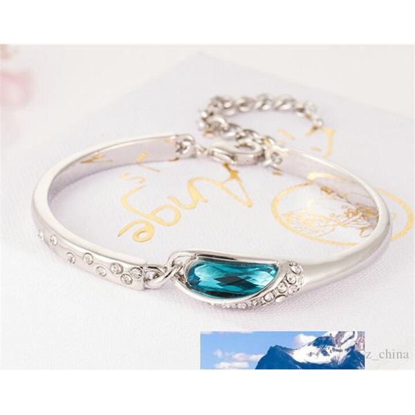 

austria sapphire bracelets new blue style charms diamond bangle bracelet 925 sterling silver glass shoes hand jewelry, Black