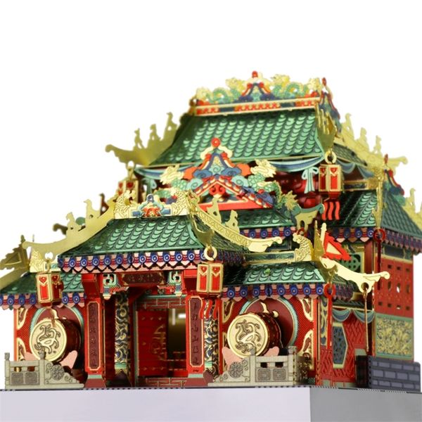 

mu metal puzzle chinatown building fistoffury led light model diy 3d laser cut assemble jigsaw toys gift for children kids y200421