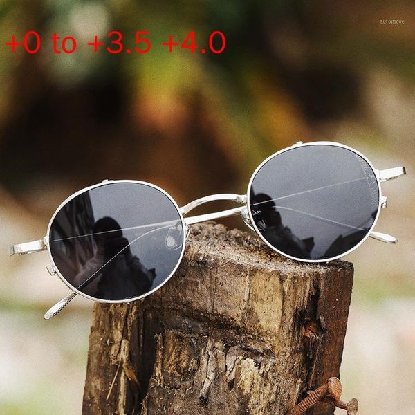 

mincl/2020 women round bifocal reading sun glasses men presbyopia eyeglasses punk sunglasses diopter 1.0 to 4.0 nx1, White;black