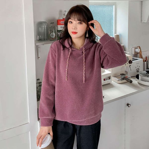 

fat sister mm foreign junior autumn / winter 2020 new hooded sweater lazy style loose long sleeve leisure, Black
