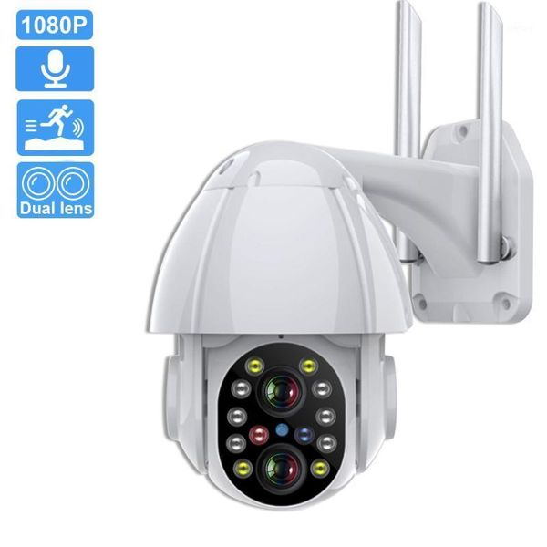 

1080p ip camera outdoor dual-lens ptz wifi camera 4x digital zoom two way audio auto tracking home security surveillance1