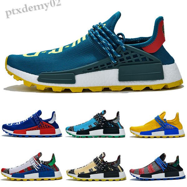 

new brand nd human race x womens trainers pharrell williams hu trail yellow black orange solar pack bbc mens sneakers size 36-47 tl06