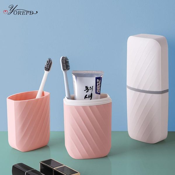 

bath accessory set oyorefd portable screw thread toothbrush case with cover outdoor travel tooth brush dust-proof protect box bathroom acces
