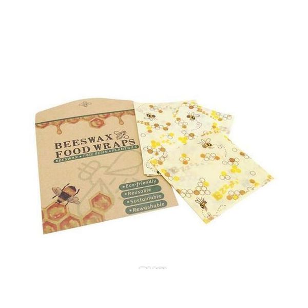 

3pcs/set beeswax wraps for reusable and organic plastic food storage fruit snack lunch sandwich wraps sust qylimm garden2010
