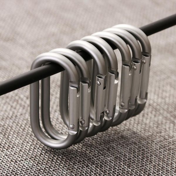 

5 pcs light weight climbing carabiner travel kit camping hiking alloy aluminum keychain survival gear outdoor tool safety buckle q bbyfqw