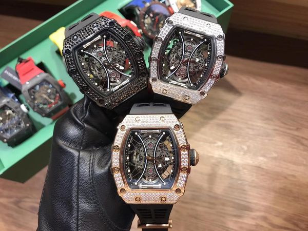 

wristwatch vibrato multifunctional business waterproof men's watch hollowed out at both tiktok mechanical watch watch, Slivery;brown