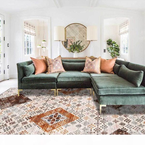 

new simple behalf of fashion geometry ethnic orange blue kitchen living room bedroom bedside rug customized floor mat