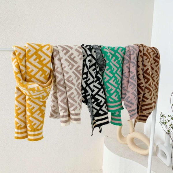 

cashmere in new scarf children's f-letter autumn and winter 2020, Red;brown