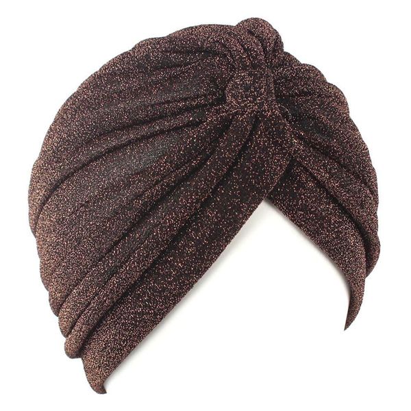 

women shine silver gold knot twist turban female indian hats muslim headbands cap autumn winter warm headwear casual streetwear q bbygbe