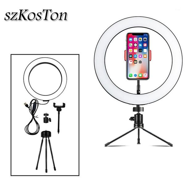 

pgraphy led selfie ring light 26cm/16cm dimmable 10inch usb camera phone studio ring lamp with tripods for makeup video live1