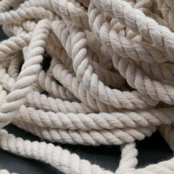 

cotton craft rope- 18mm 3 strands natural white for macrame diy art project home decoration1, Black;white