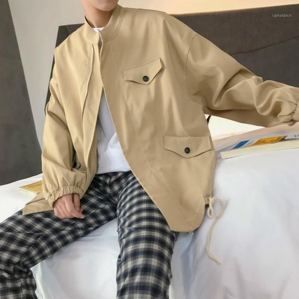 

men's jackets 2021 autumn recommend listing fashion jacket tide lead concise han feng edition loose coat easy male windbreaker the 1, Black;brown