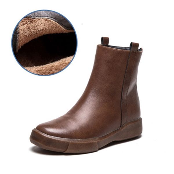 

more 2021 new 34-42 women's high-quality leather winter retro fashion teddy shorts black boots 5vhi