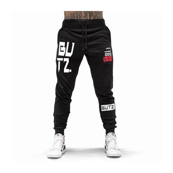 

мужские спортивные пробежки черные спортивные штаны ropa hombre pantalon письмо мужчины брюки хлопок косгуз фитнес брюки повседневная улична, Black