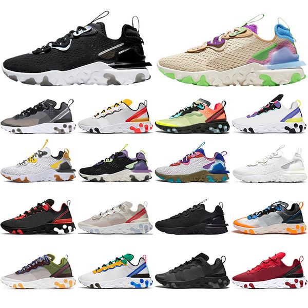 

new react vision men running shoes black iridescent honeycomb pastel hues hyper blue womens fashion sport sneaker trainers outdoor 36-45