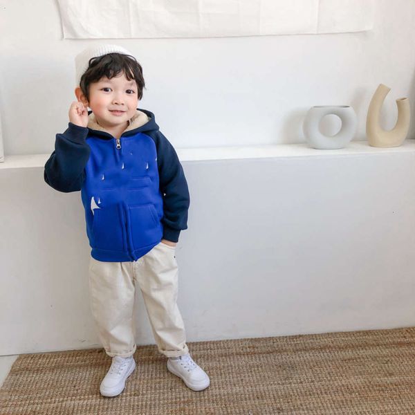 

sve letter long winter red casual short hooded thickened zipper et for children 11300111, Black