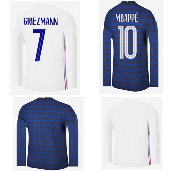 

длинный рукав франция 2020 2021 футбол джерси французский футбол 20 21 mbappe griezmann kante pogba, Black;yellow